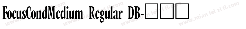 FocusCondMedium Regular DB字体转换